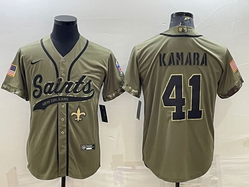 New Orleans Saints Olive Salute To Service MLB&NFL Jersey