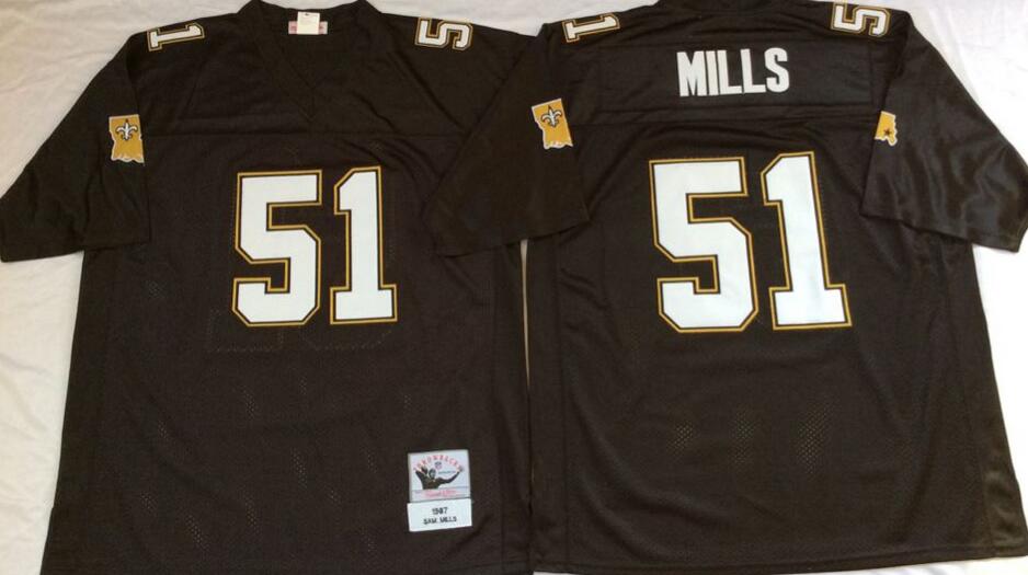 New Orleans Saints Black Retro NFL Jersey