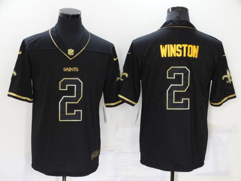 New Orleans Saints Black Gold Retro NFL Jersey