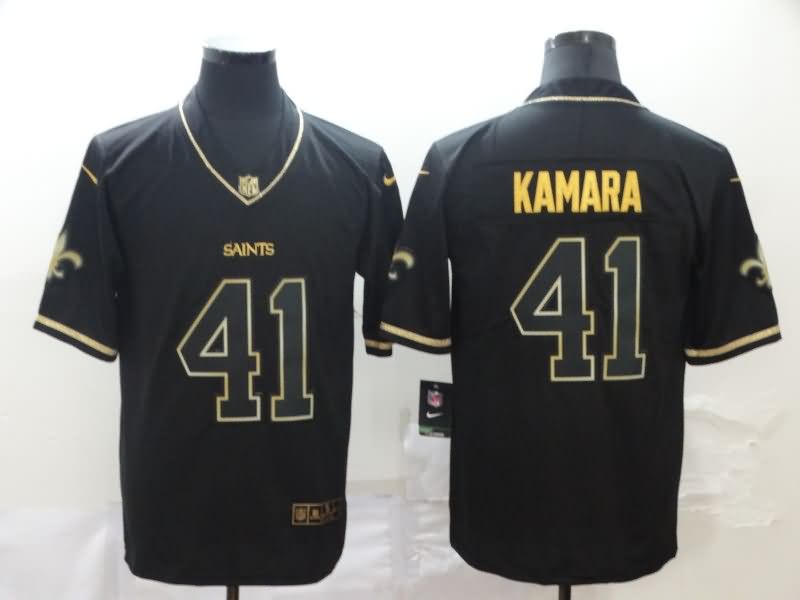 New Orleans Saints Black Gold Retro NFL Jersey