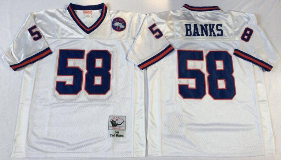 New York Giants White Retro NFL Jersey