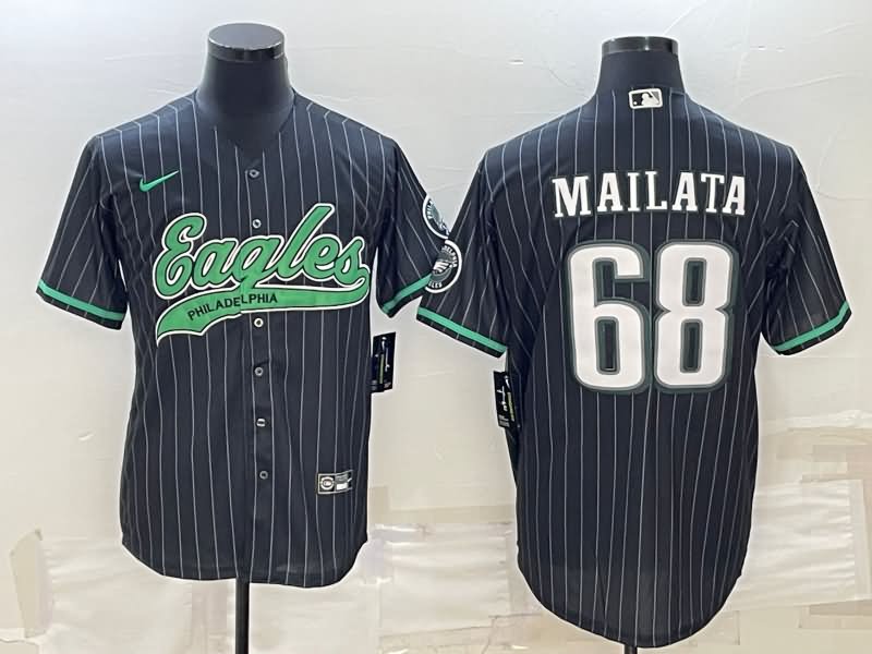 Philadelphia Eagles Black MLB&NFL Jersey 02