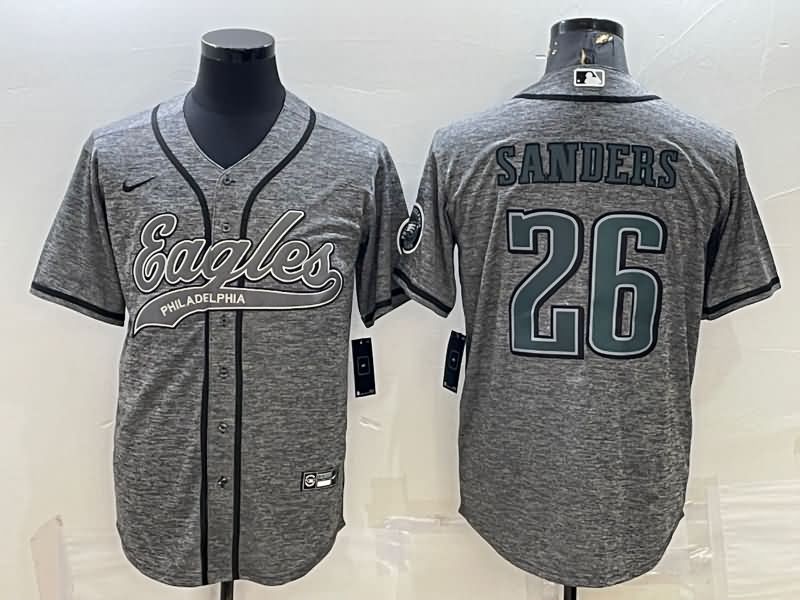 Philadelphia Eagles Grey MLB&NFL Jersey 02