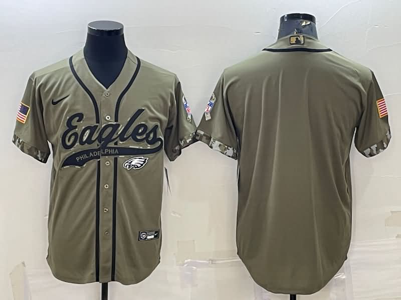 Philadelphia Eagles Olive Salute To Service MLB&NFL Jersey