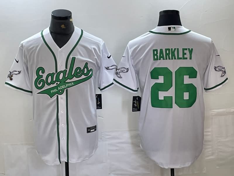 Philadelphia Eagles White MLB&NFL Jersey 02