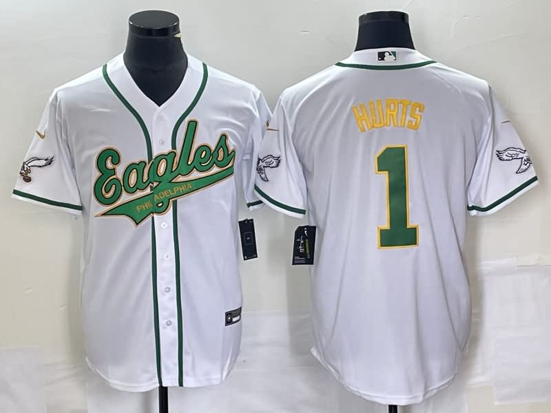 Philadelphia Eagles White MLB&NFL Jersey 03