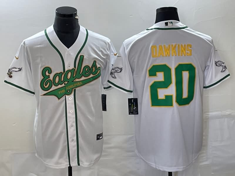 Philadelphia Eagles White MLB&NFL Jersey 03