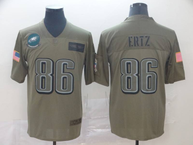 Philadelphia Eagles Olive Salute To Service NFL Jersey