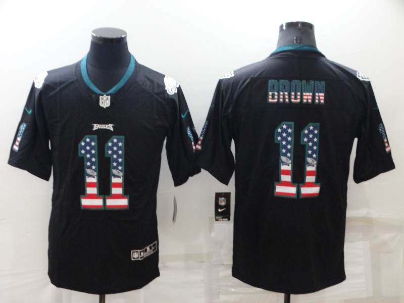 Philadelphia Eagles Black USA Flag NFL Jersey