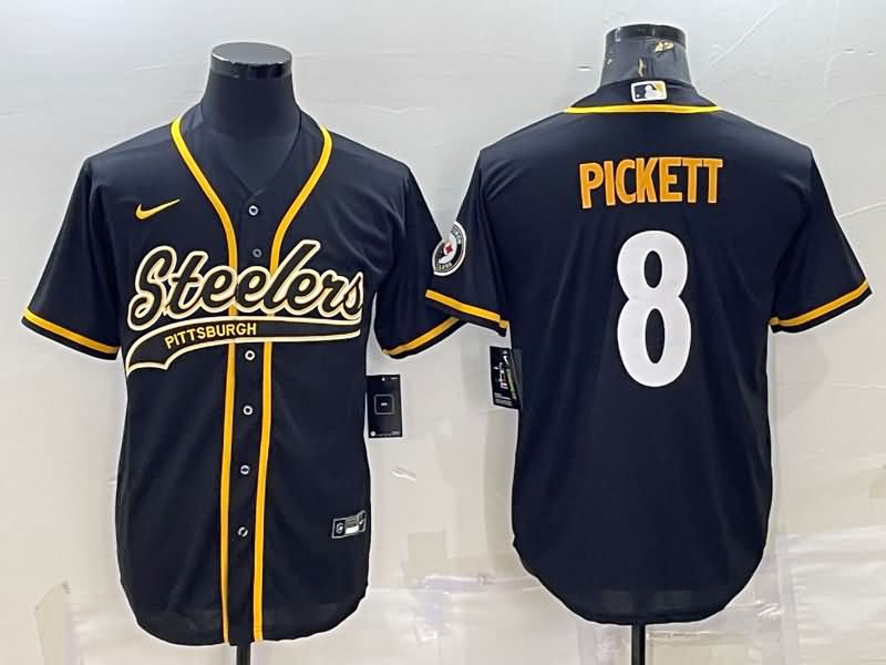 Pittsburgh Steelers Black MLB&NFL Jersey 02