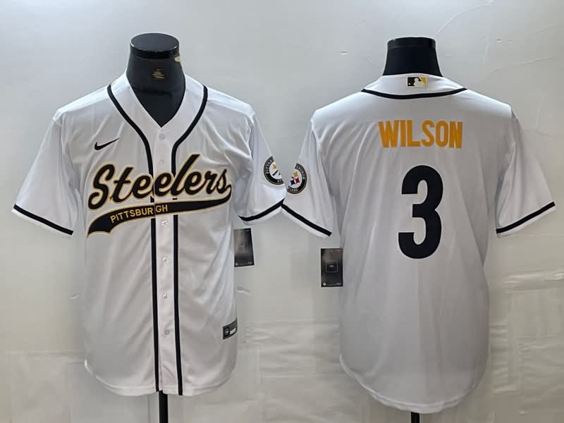 Pittsburgh Steelers White MLB&NFL Jersey