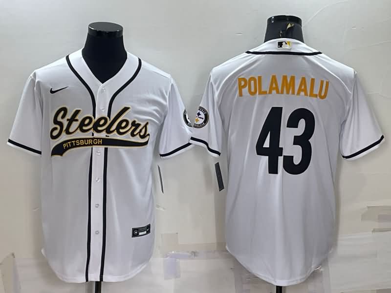 Pittsburgh Steelers White MLB&NFL Jersey