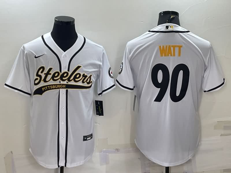 Pittsburgh Steelers White MLB&NFL Jersey