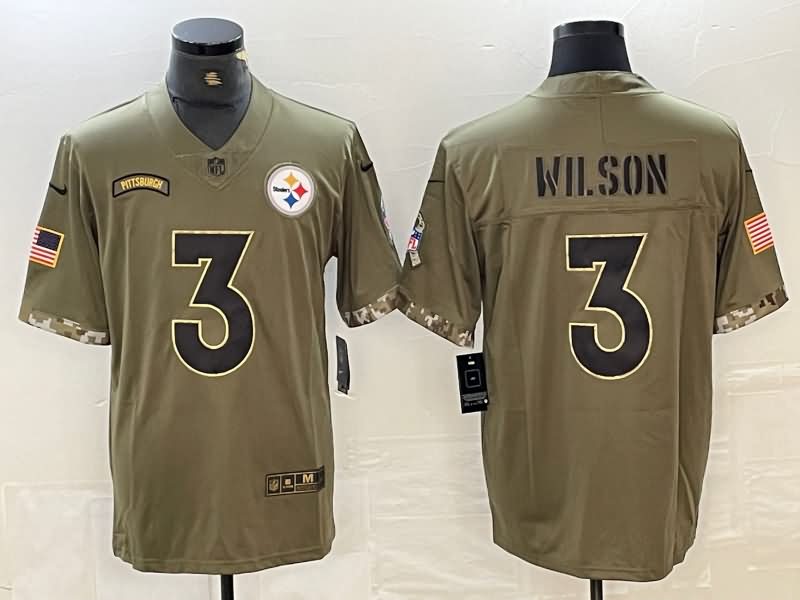 Pittsburgh Steelers Olive Salute To Service NFL Jersey 06