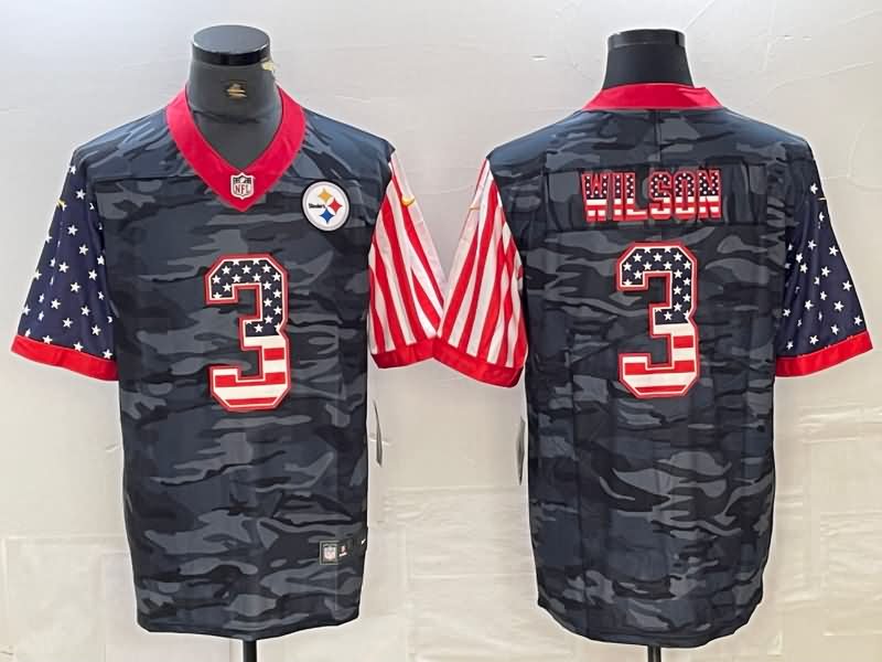 Pittsburgh Steelers Black USA Flag NFL Jersey 03