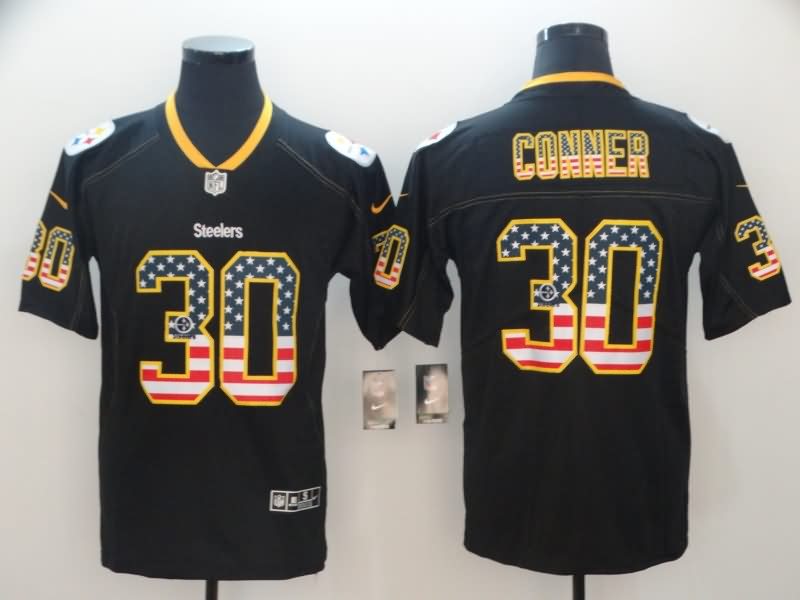 Pittsburgh Steelers Black USA Flag NFL Jersey 04