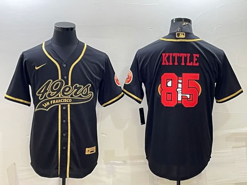 San Francisco 49ers Black Gold MLB&NFL Jersey 02