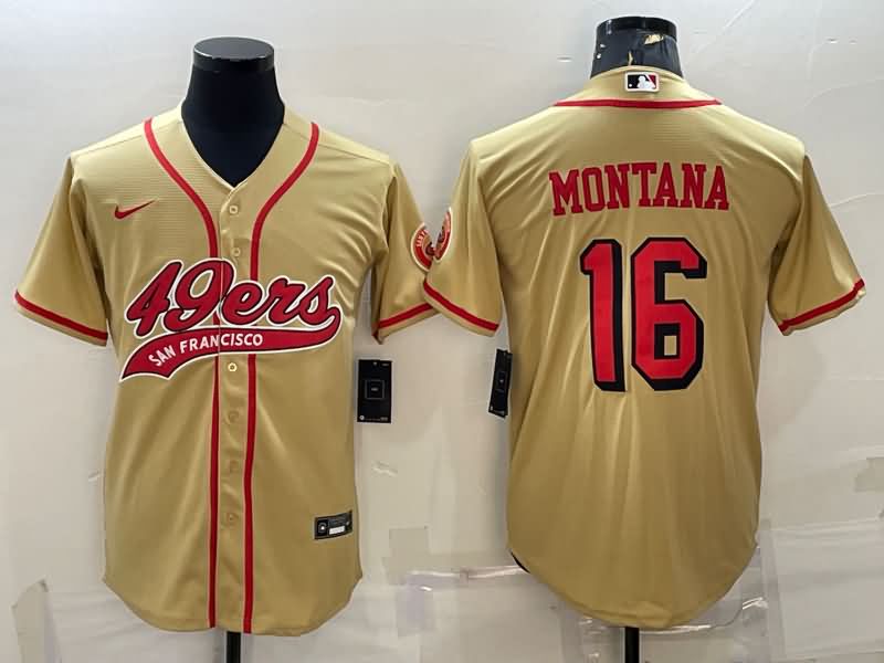 San Francisco 49ers Gold MLB&NFL Jersey 02