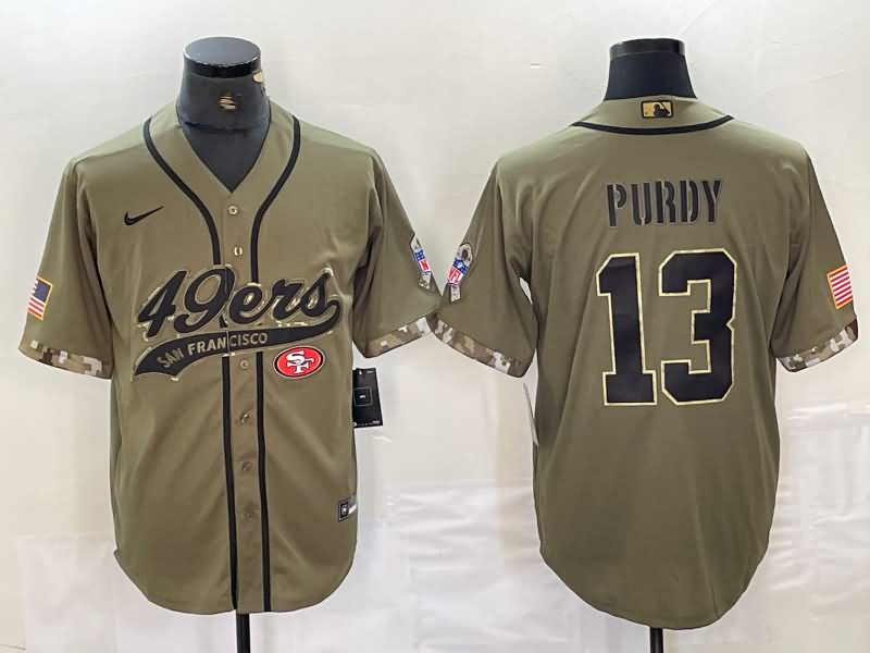 San Francisco 49ers Olive Salute To Service MLB&NFL Jersey