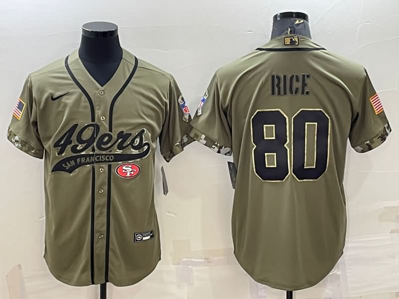 San Francisco 49ers Olive Salute To Service MLB&NFL Jersey