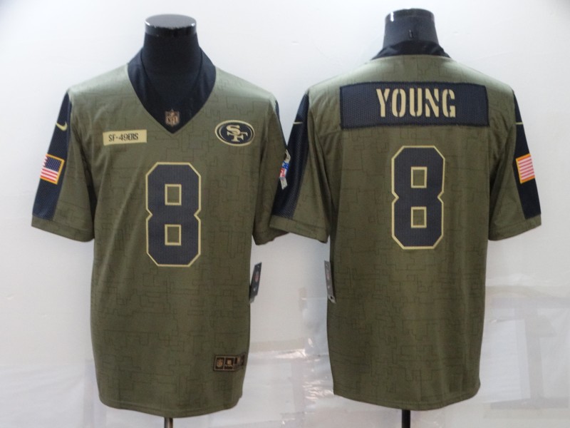 San Francisco 49ers Olive Salute To Service NFL Jersey