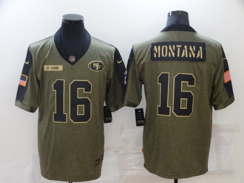 San Francisco 49ers Olive Salute To Service NFL Jersey