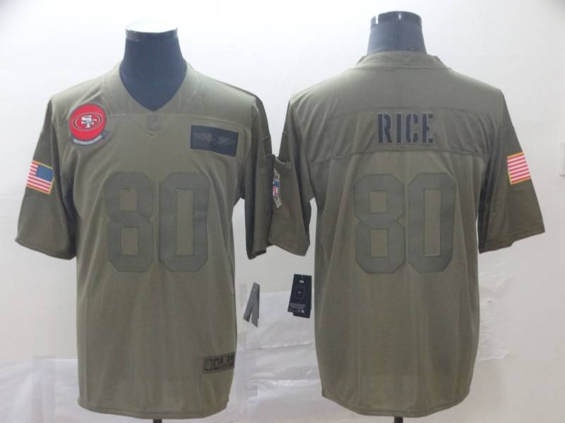 San Francisco 49ers Olive Salute To Service NFL Jersey 02