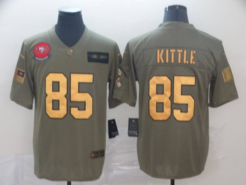 San Francisco 49ers Olive Salute To Service NFL Jersey 03