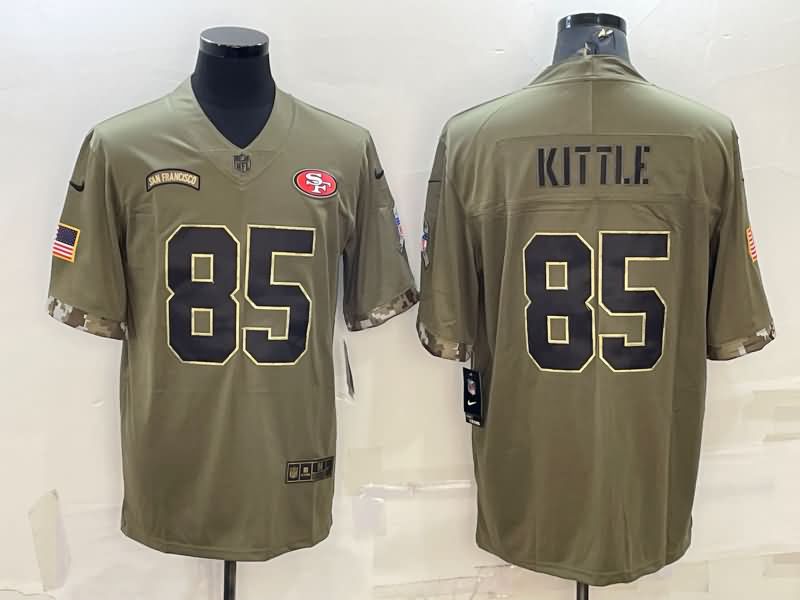 San Francisco 49ers Olive Salute To Service NFL Jersey 06