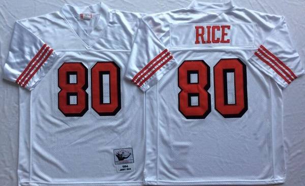 San Francisco 49ers White Retro NFL Jersey 02