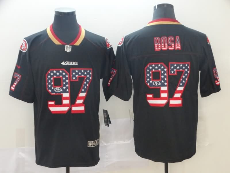 San Francisco 49ers Black USA Flag NFL Jersey 03