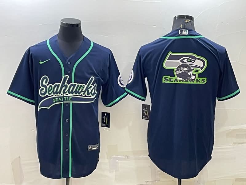 Seattle Seahawks Dark Blue MLB&NFL Jersey