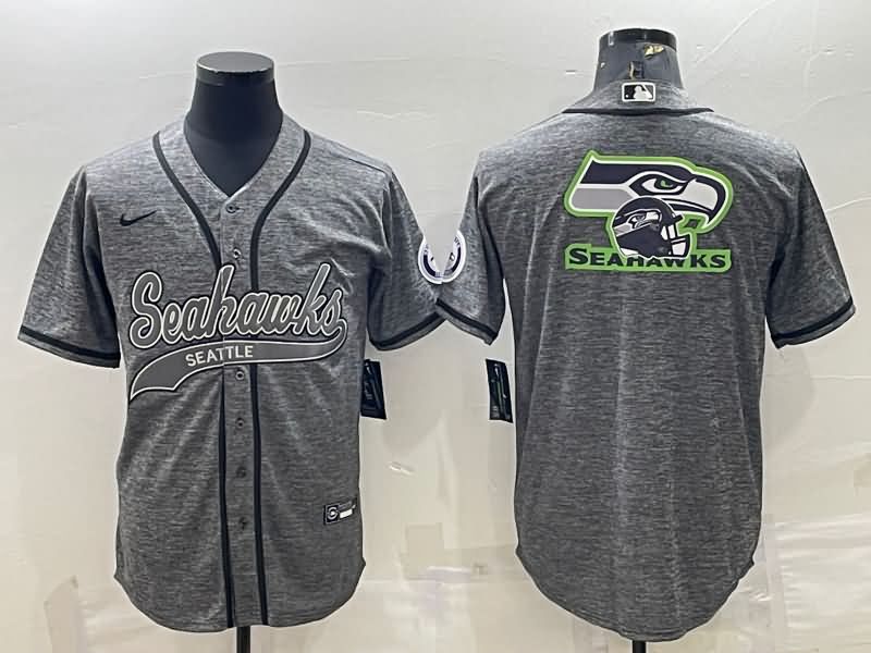 Seattle Seahawks Grey MLB&NFL Jersey 02