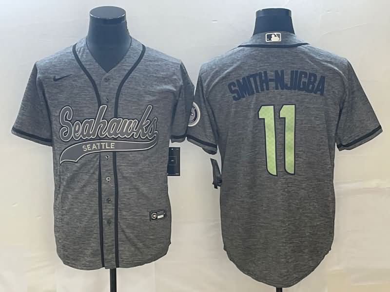 Seattle Seahawks Grey MLB&NFL Jersey 02