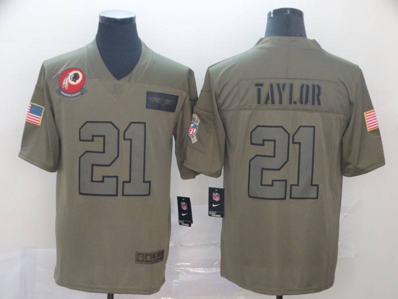 Washington Football Team Olive Salute To Service NFL Jersey 02