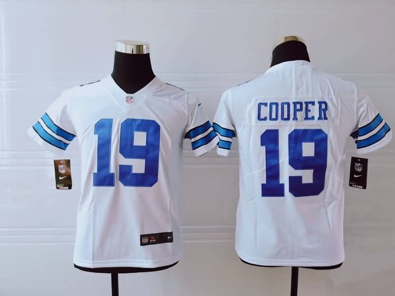 Kids Dallas Cowboys COOPER #19 White NFL Jersey