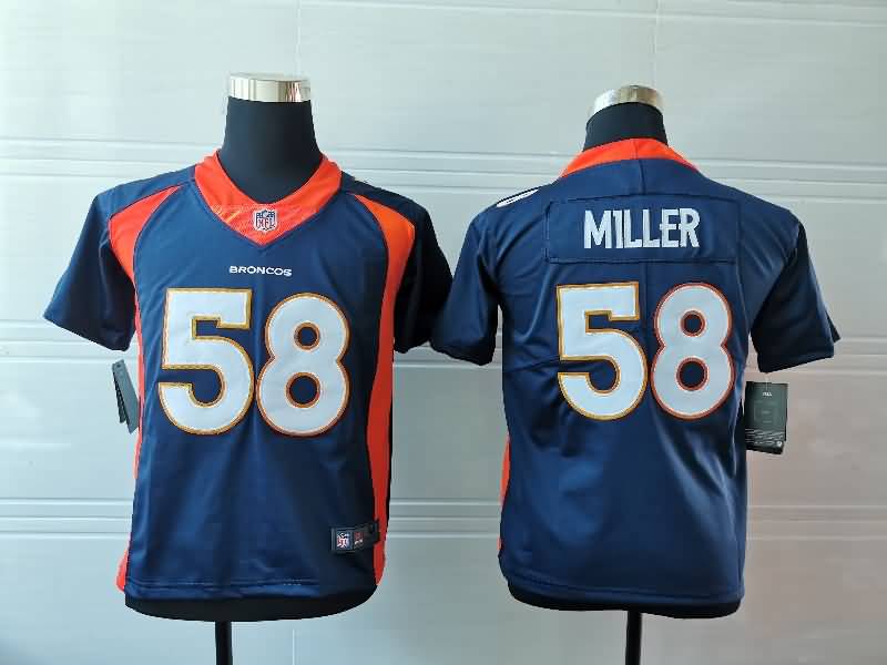 Kids Denver Broncos MILLER #58 Dark Blue NFL Jersey