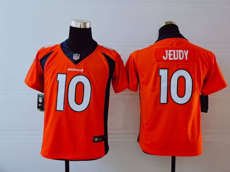 Kids Denver Broncos JEUDY #10 Orange NFL Jersey