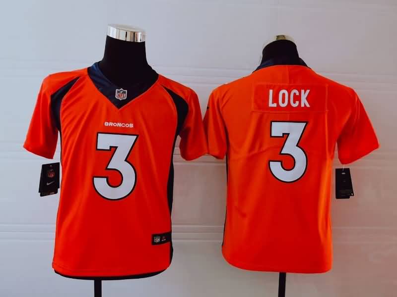 Kids Denver Broncos LOCK #3 Orange NFL Jersey