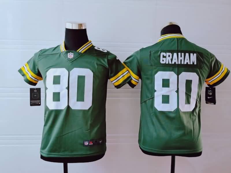 Kids Green Bay Packers GRAHAM #80 Green NFL Jersey