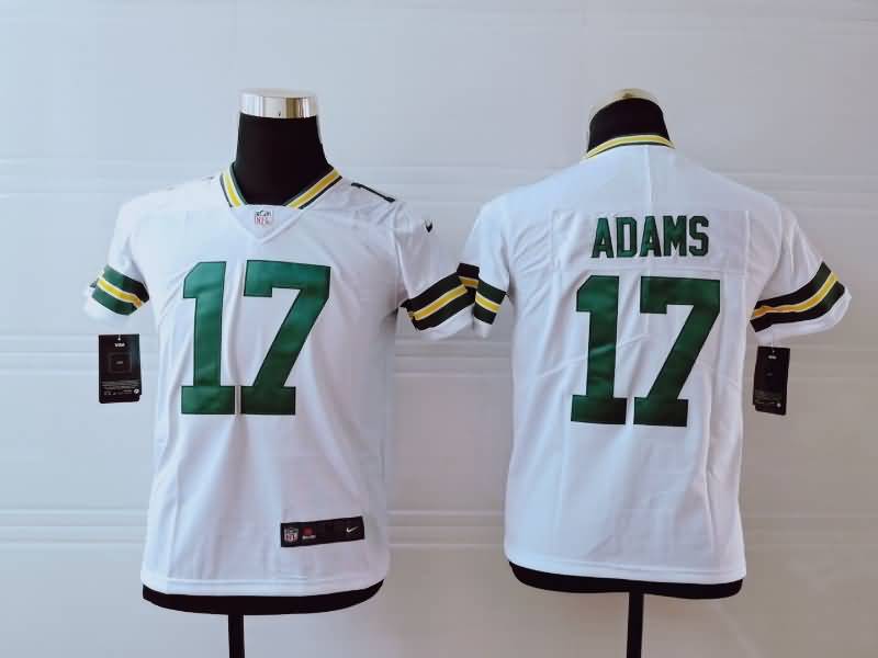 Kids Green Bay Packers ADAMS #17 White NFL Jersey