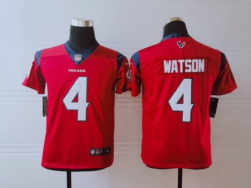 Kids Houston Texans WATSON #4 Red NFL Jersey