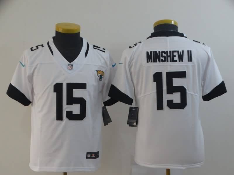 Kids Jacksonville Jaguars MINSHEW II #15 White NFL Jersey