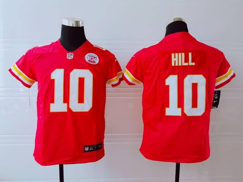 Kids Kansas City Chiefs HILL #10 Red NFL Jersey