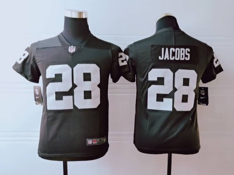 Kids Las Vegas Raiders JACOBS #28 Black NFL Jersey