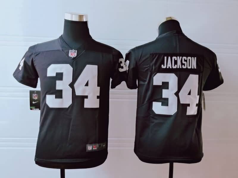 Kids Las Vegas Raiders JACKSON #34 Black NFL Jersey