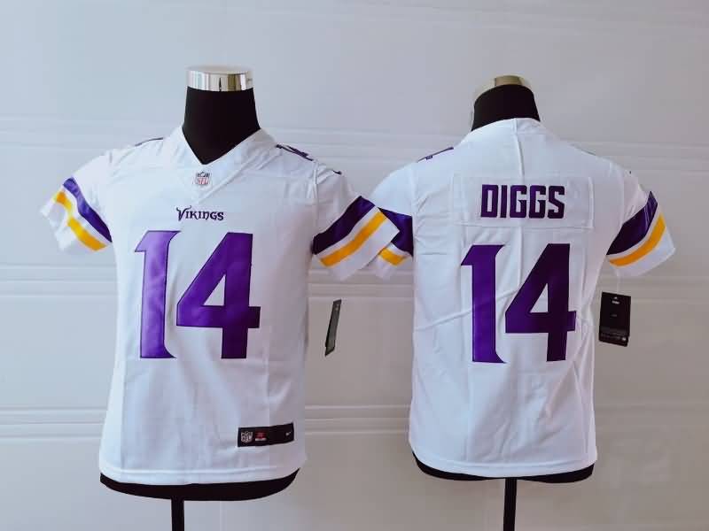 Kids Minnesota Vikings DIGGS #14 White NFL Jersey