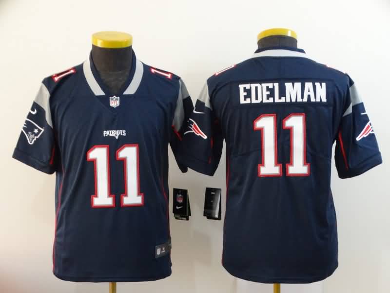 Kids New England Patriots EDELMAN #11 Dark Blue NFL Jersey