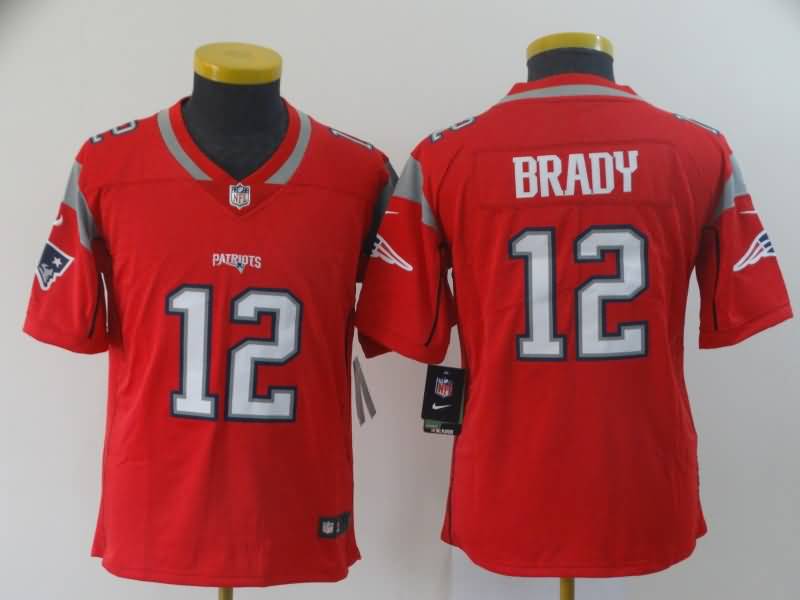 Kids New England Patriots BRADY #12 Red Inverted Legend NFL Jersey