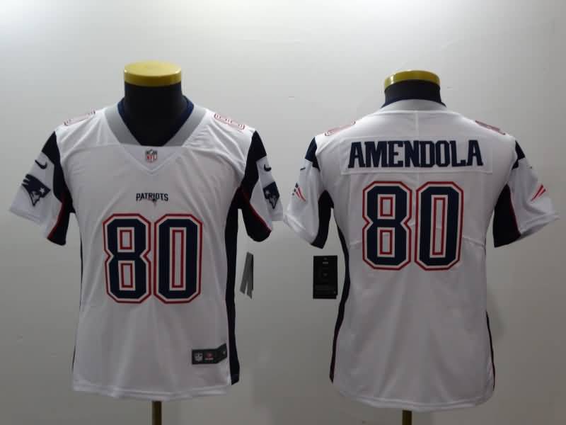 Kids New England Patriots AMENDOLA #80 White NFL Jersey